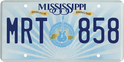 MS license plate MRT858