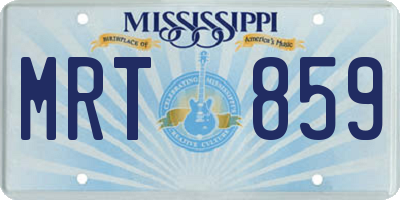 MS license plate MRT859
