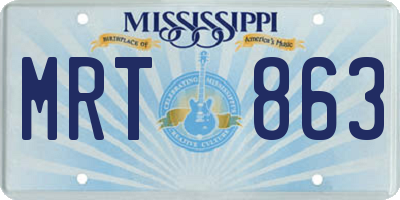 MS license plate MRT863
