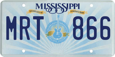 MS license plate MRT866