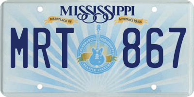MS license plate MRT867