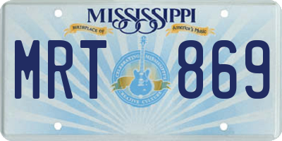 MS license plate MRT869