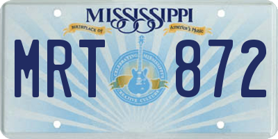 MS license plate MRT872