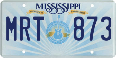 MS license plate MRT873