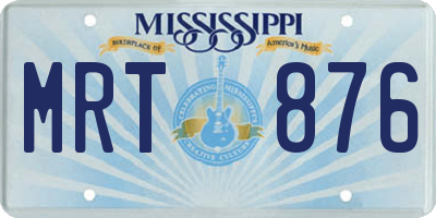 MS license plate MRT876
