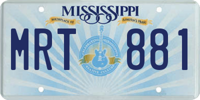 MS license plate MRT881