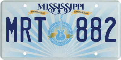 MS license plate MRT882