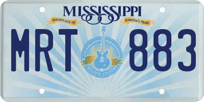 MS license plate MRT883