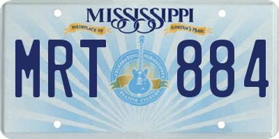 MS license plate MRT884