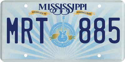 MS license plate MRT885