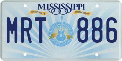 MS license plate MRT886