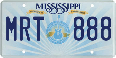 MS license plate MRT888
