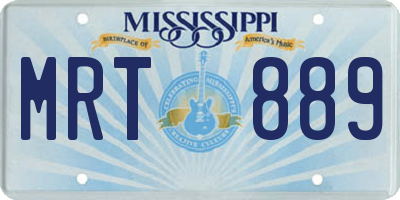 MS license plate MRT889
