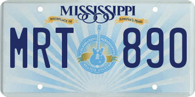 MS license plate MRT890