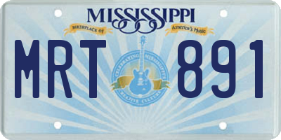 MS license plate MRT891