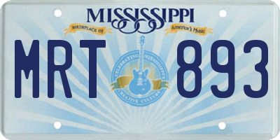 MS license plate MRT893