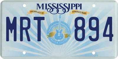 MS license plate MRT894