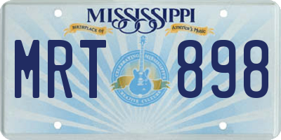 MS license plate MRT898