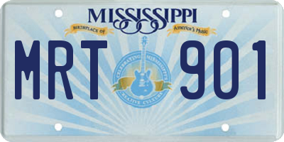 MS license plate MRT901