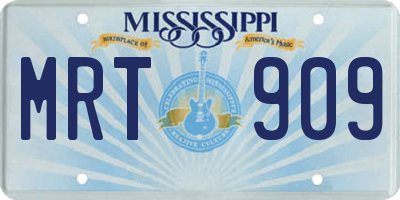 MS license plate MRT909
