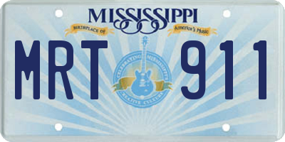 MS license plate MRT911