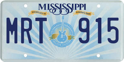 MS license plate MRT915
