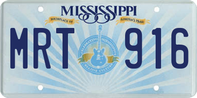 MS license plate MRT916