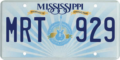 MS license plate MRT929
