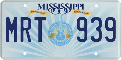 MS license plate MRT939