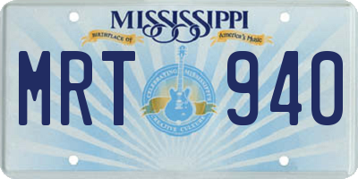 MS license plate MRT940