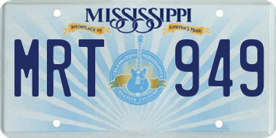 MS license plate MRT949