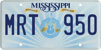 MS license plate MRT950