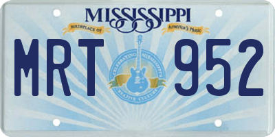 MS license plate MRT952