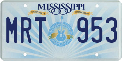 MS license plate MRT953