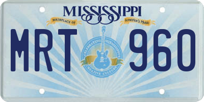 MS license plate MRT960