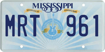 MS license plate MRT961
