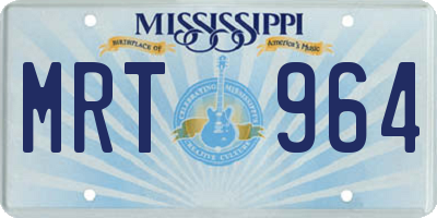 MS license plate MRT964