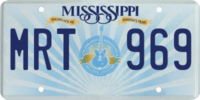 MS license plate MRT969