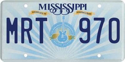 MS license plate MRT970