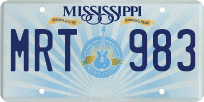 MS license plate MRT983