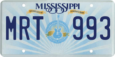 MS license plate MRT993