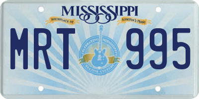 MS license plate MRT995