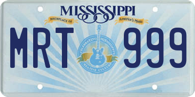 MS license plate MRT999