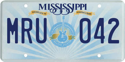 MS license plate MRU042