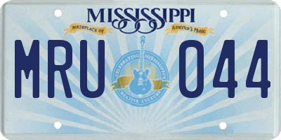 MS license plate MRU044