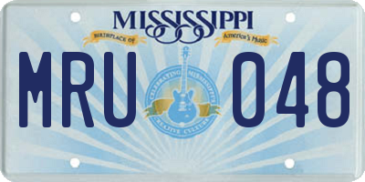 MS license plate MRU048