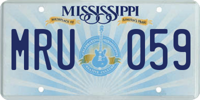 MS license plate MRU059