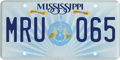 MS license plate MRU065