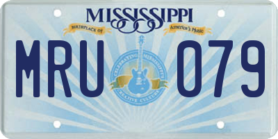 MS license plate MRU079