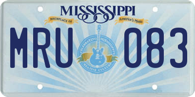 MS license plate MRU083